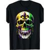 European Sizes Men'S & Women'S Mardi Gras Skull & Fleur De Lis Graphic T-Shirt