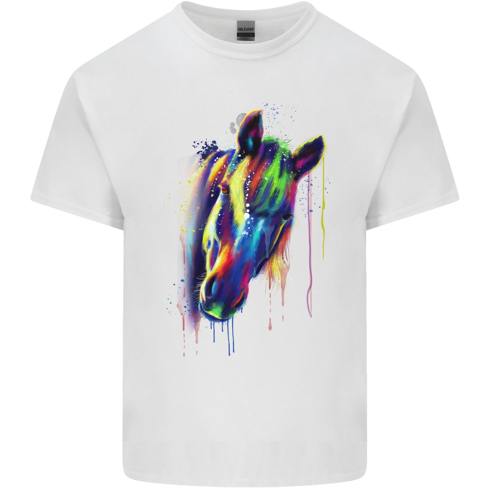 

Watercolour Horse Mens Light Cotton T-Shirt Mens Womens Tees Top L