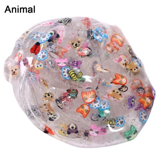 

Прозрачный фруктовый салат слайм цветок животное торт нелипкая игрушка Animal