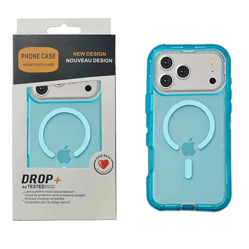 3IN1 Clear Symmetry+ Magsafe Ott Armor BOX Case For IPhone 17 Air 16 15 14 Plus 13 Pro Max Wireless Charging Transparent Cover