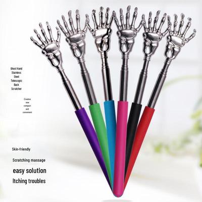 Ghost Hand Stainless Steel Retractable Back Scratcher - Portable Itching Relief Artifact for Self-Help.