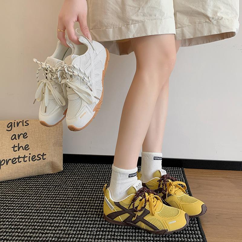 2025 summer Forrest Gump shoes women's breathable retro German training shoes mesh platform new casual versatile sports dad shoes