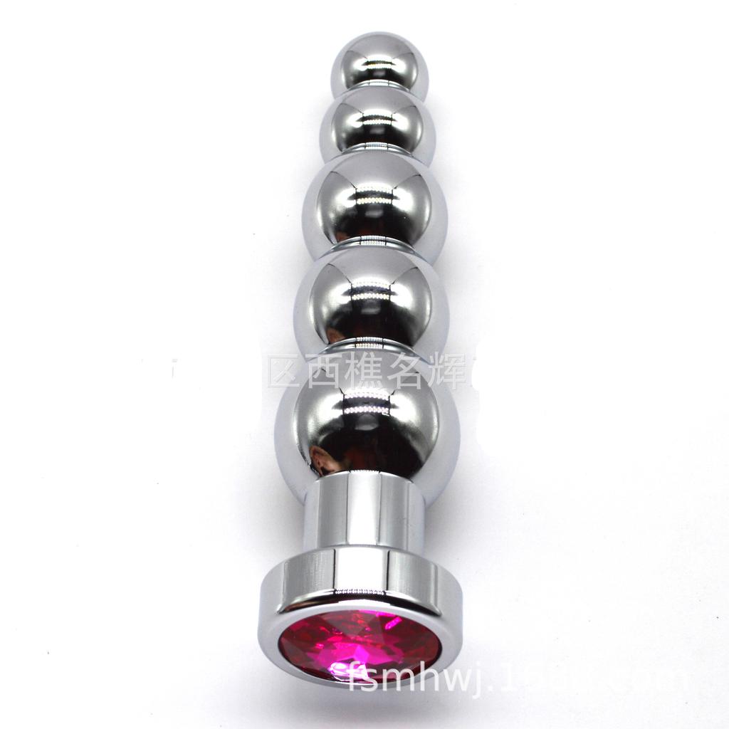 Stainless Steel Prostate Massage Butt Plug Heavy Anus Beads with 5 Balls Sex Toys for Men/ Women/Gay Metal Anal