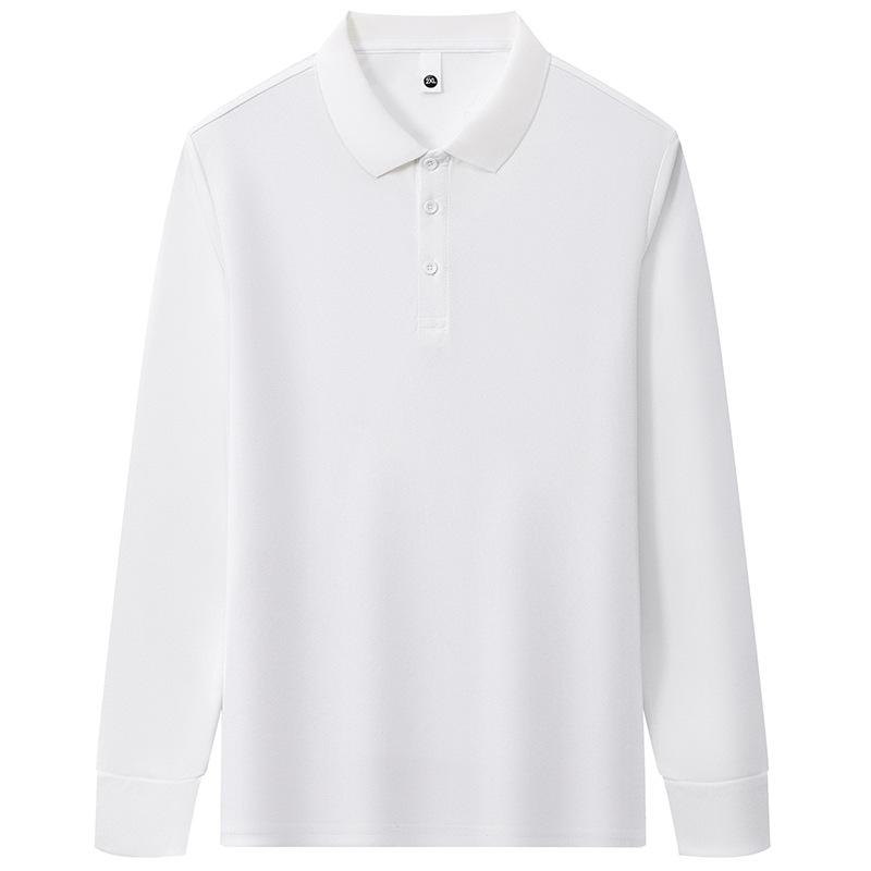 Long-Sleeved Polo Shirt Men'S Summer Loose Lapel T-Shirt Top Fashionable Casual Breathable Versatile Solid Color Polo Shirt