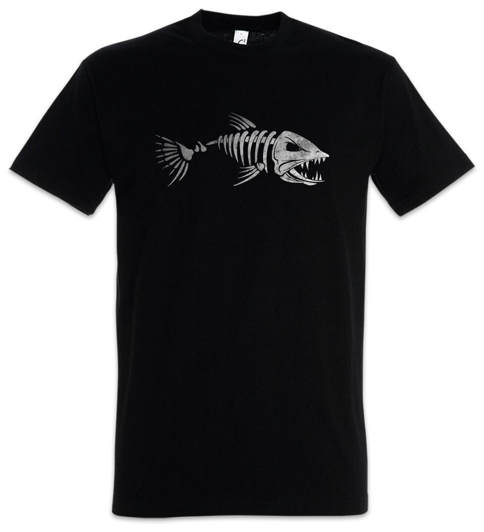 Fish Skeleton Mens T-Shirt Mens Womens Tees Top Skeleton Fish Skeleton Fish Fishing Fishing Fishing 2XL