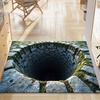 3D Optical Illusion Rug Bottomless Hole Design Non-Slip Doormat for Entrance Bathroom Stairs Playroom Living Room