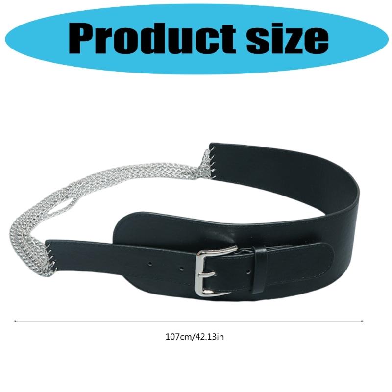 Vintage Fashion Waist Belt Sash for Women Fashionable PU Leather Waist Band Ornament for Parties and Weddings