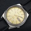 AUTOMATIC VINTAGE SEIKO 5 JAPAN MENS GOLDEN COLOR DIAL WATCH A702636-1 R209-a702636