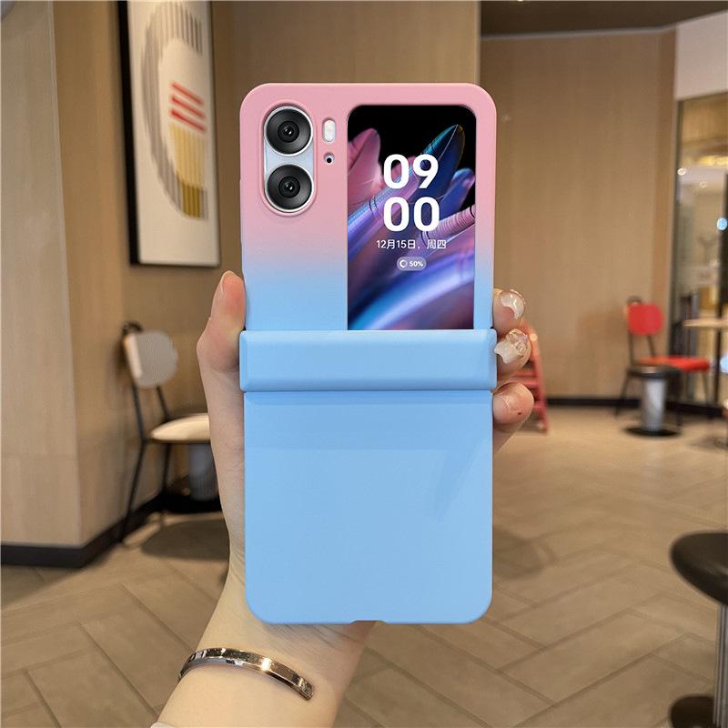 

Градиентное ощущение кожи Подходит для чехла для мобильного телефона Oppofindn2 Петля Полностью закрывающий Складной экран Креативный Защитный чехол от падений для мужчин и женщин OPPO Find N2 Flip