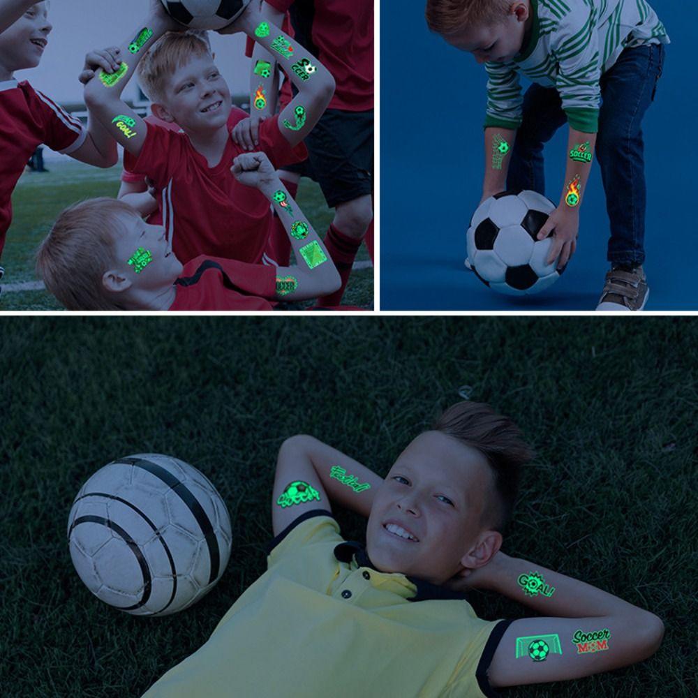10Pcs/set Glowing Football Fan Tattoo Waterproof Temporary Tattoo Stickers  Women Men