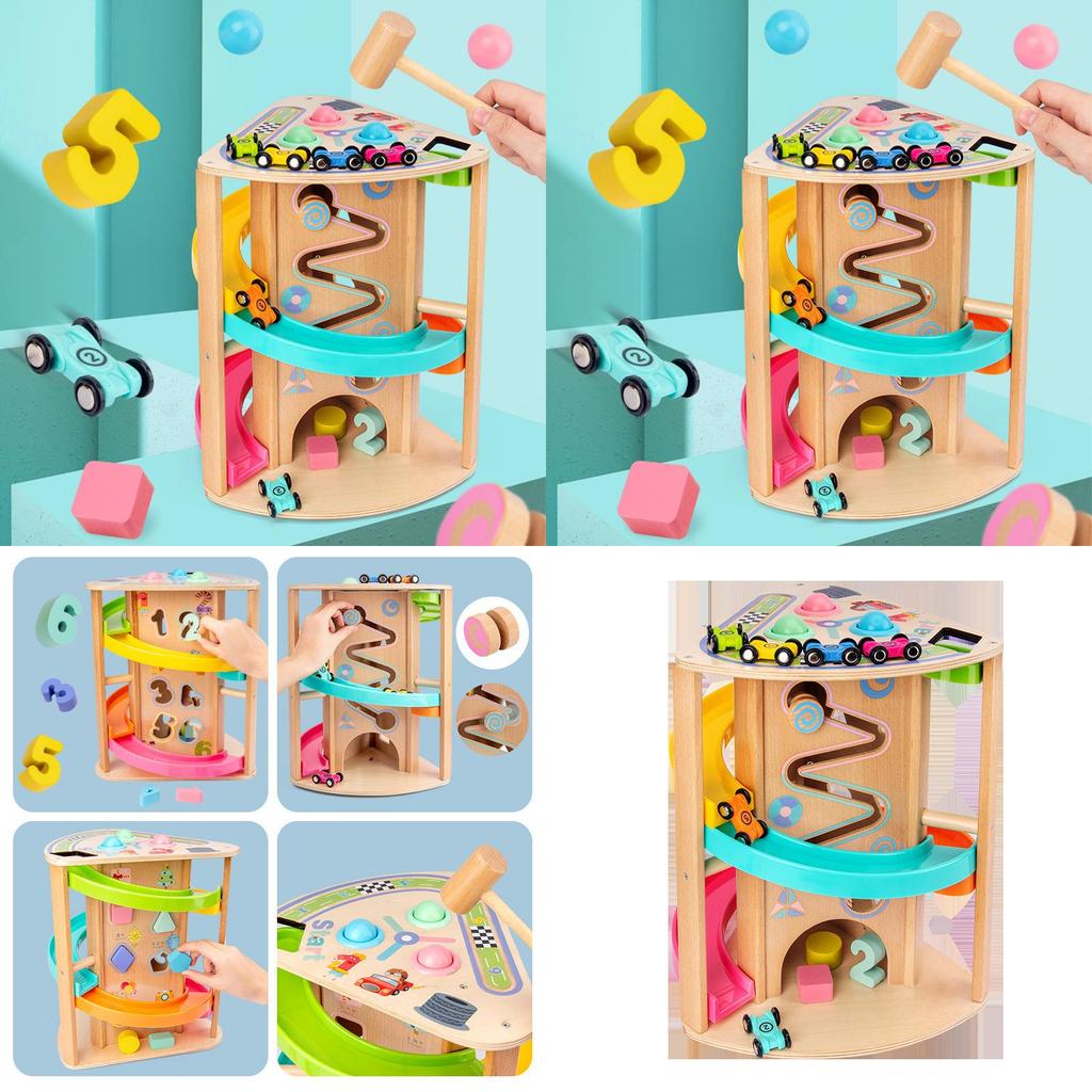 Wooden Multifunction Rotating Slide Car Toy For Baby Educational Play And Diy Fun