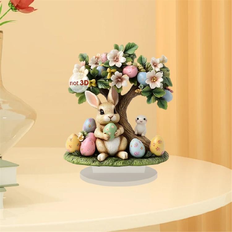 Bunnies Figurines Easters Decoration Table Centerpieces Acrylic Easters Eggs Rabbit Statue Rabbit Sculpture Home Decors