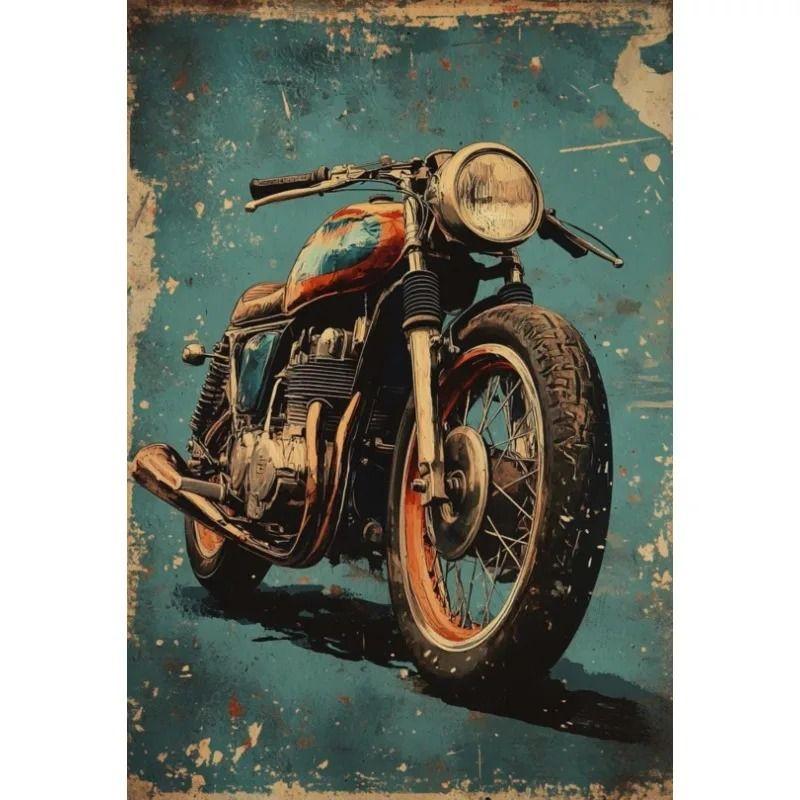 Minimalist Retro Motorcycle Metal Tin Sign Garage Home Biker Gift