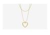 French Chic Double-Layer Heart Pendant Necklace - 18k Gold-Plated Titanium Steel for Women