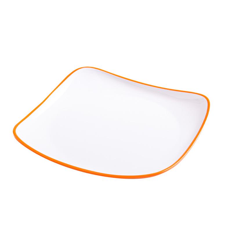 Melamine Square Shallow Plate for Restaurants and Hotels - Commercial Fast Food or Rice Bowl Plate