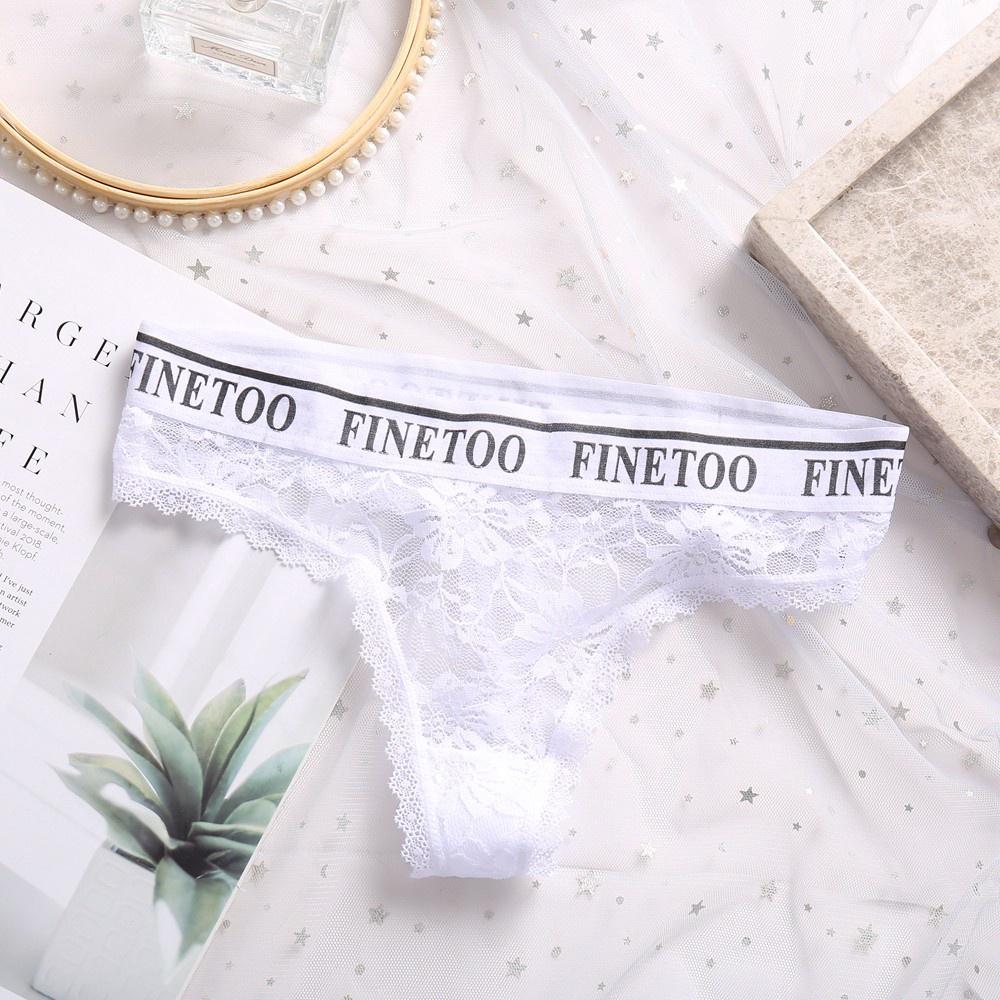 

FINETOO модное женское мягкое хлопковое дышащее нижнее белье сексуальное кружевное женское нижнее белье с низкой талией M белый