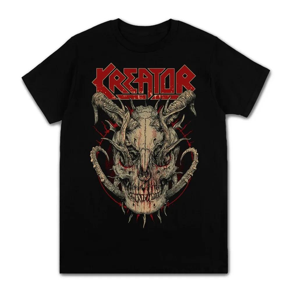 Mens Short Sleeve Tshirts 100 Cotton Kreator Rock Heavy Metal Band Print Adult Unisex Thrash Metal Tees Size S4XL New Women