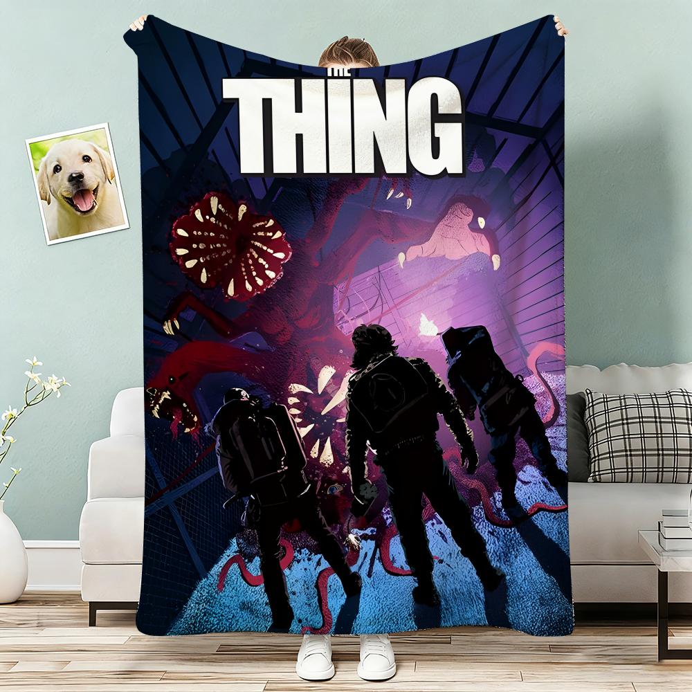 The Thing Throw Lightweight 240g Flannel Blanket Soft Skin-friendly for Summer Cooling 75x90cm