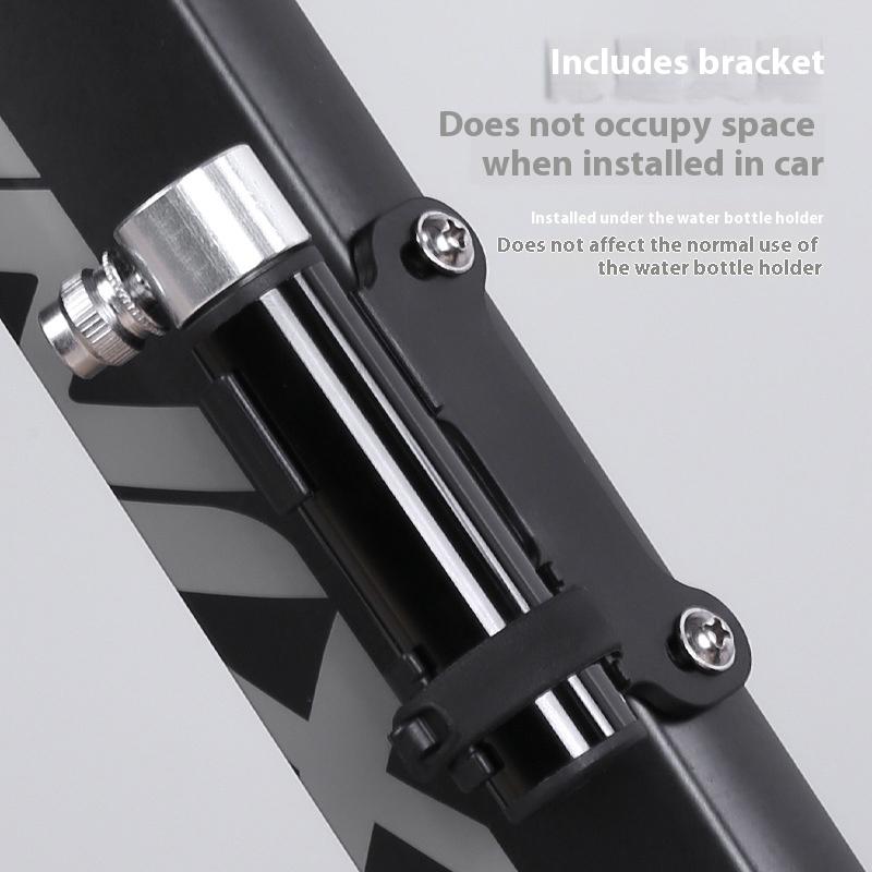 Mini Aluminum Alloy Bicycle Pump Portable Silver Pump Road Mountain Bike Pump Riding Tire Filling Pump Riding Equipment Outdoor