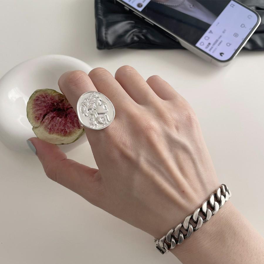 2025 New Luxe Retro Open Ring In S925 Sterling Silver with Double Pearls for Women