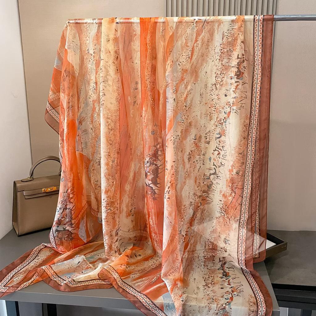 Damski szal wysokiej klasy, nowy, duży, modny, wszechstronny i stylowy szal wiosenno-letni, szal-krem przeciwsłoneczny dla mamy