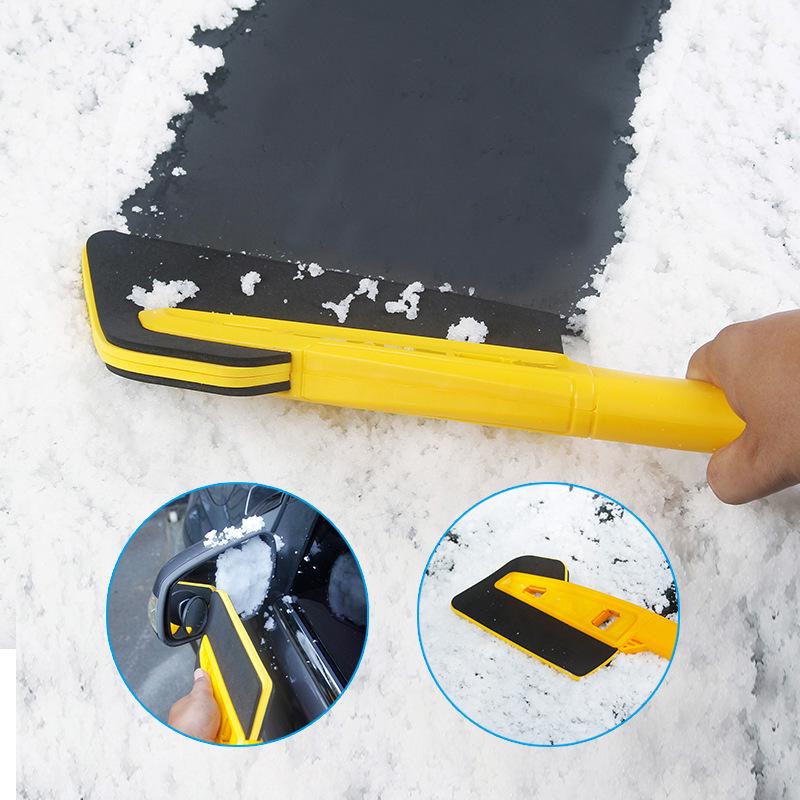 Retractable 2-in-1 Car Snow Shovel & Paint-Safe, Wear-Resistant EVA Brush