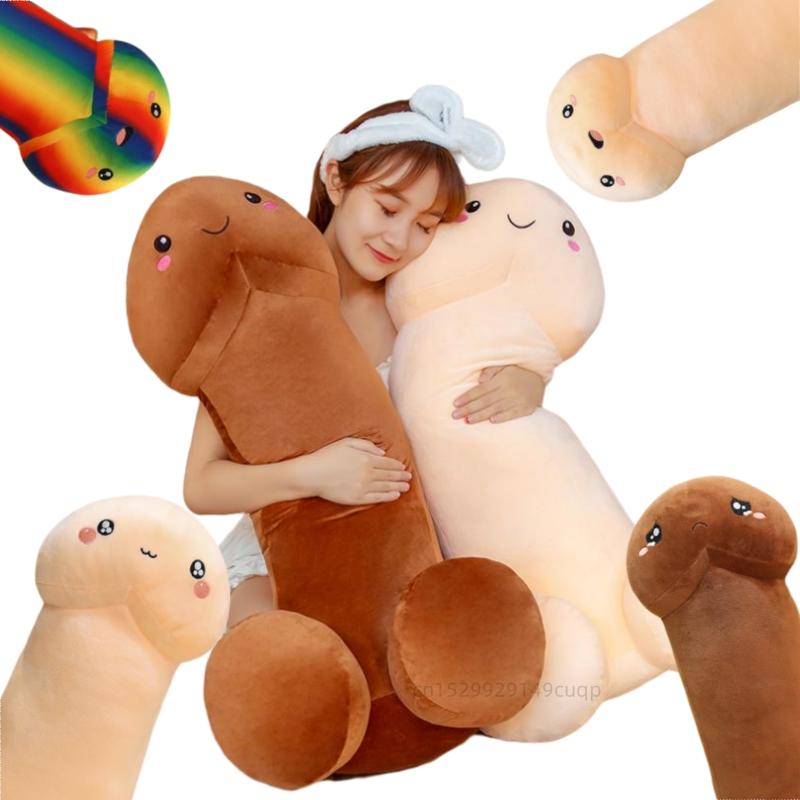30-90cm Full Size Cute Flesh-colored Penis Plush Toy Pillow Sexy Soft Toy Stuffed Funny Cushion Simulation Lovely Gift For Girls