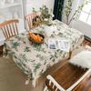 American Tablecloth Green Pine Cotton Linen Printed Table Mat Dining Room Cloth Rectangular Kitchen Table Cover Cloth Non-Slip