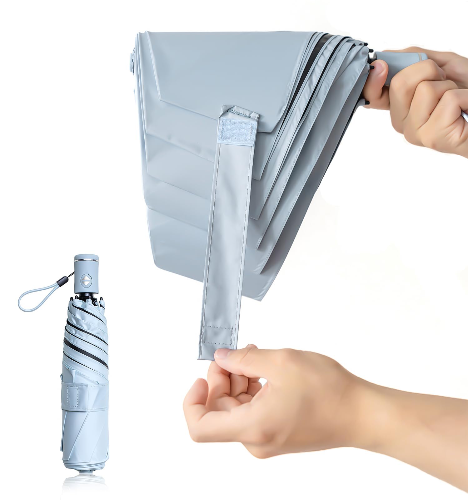 

Компактно складывается в 3 сложения, автоматическое открытие под УФ-светом, подходит как для солнечной, так и для дождливой погоды, обеспечивает защиту от солнца и УФ-лучей, портативный для мужчин и женщин