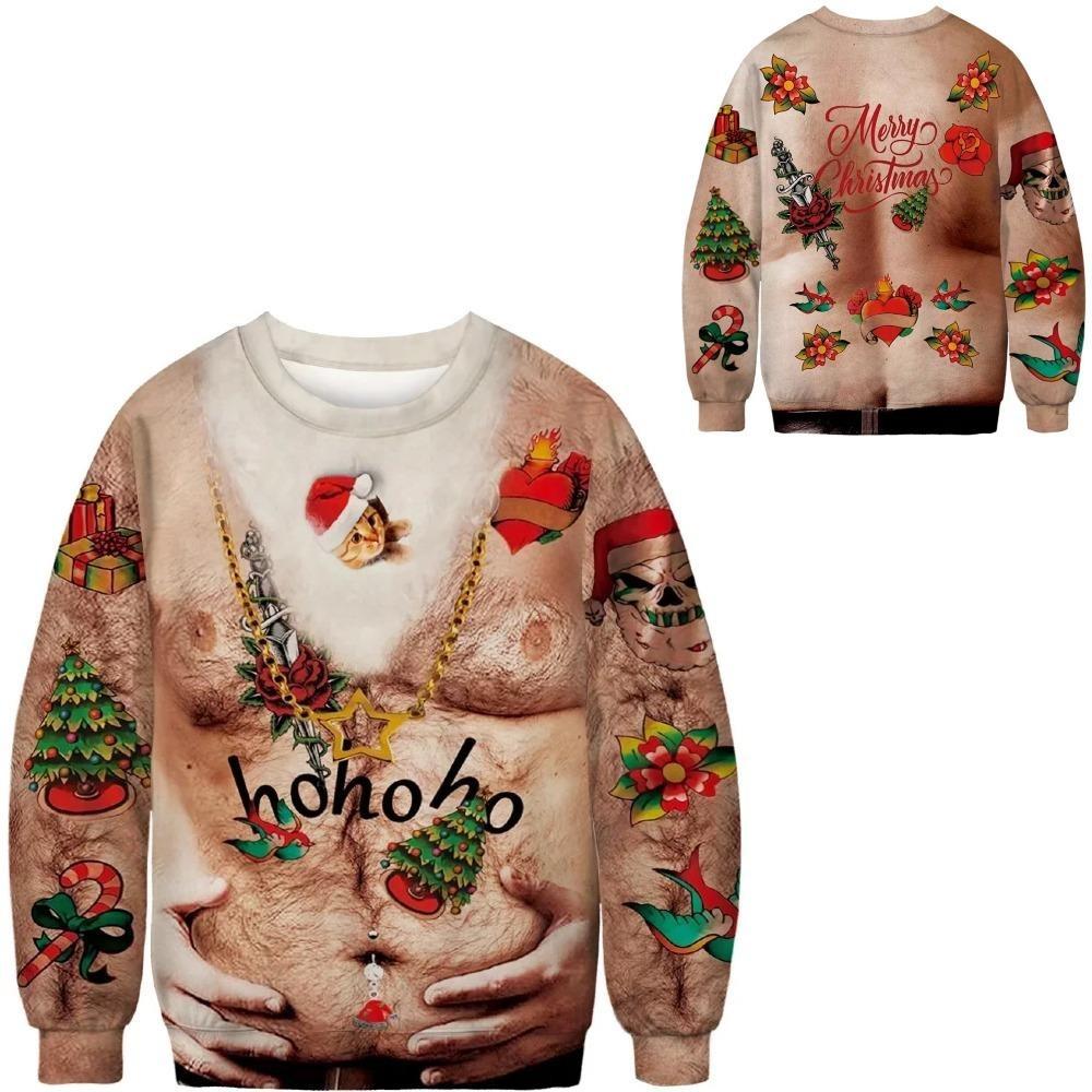 Karneval Weihnachten Mode Herren Damen Pullover Grünes Pelzmonster Druck Pullover Cartoon Lässig Sweatshirt t-shirt Kleidung