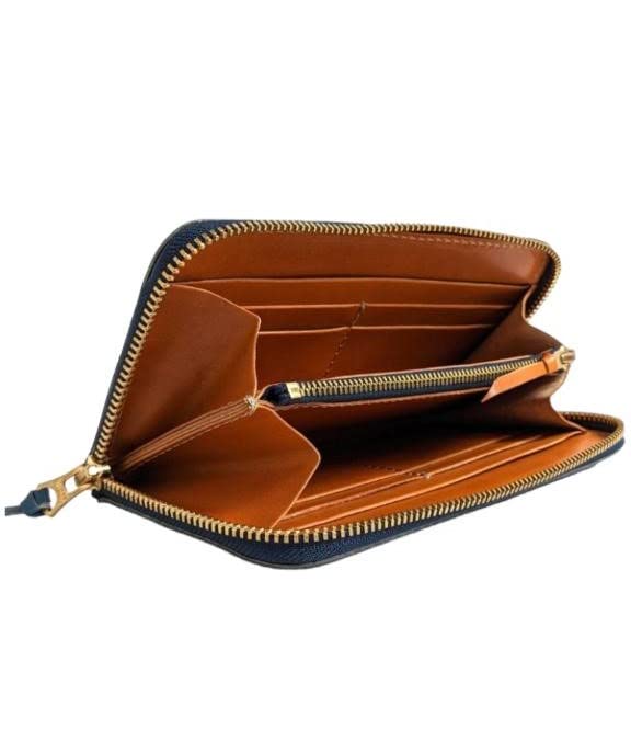 PLUS EIGHT ONE +81: Made in Japan, Genuine Tochigi Leather Long Wallet for Men and Women, Large Capacity, Slim Design, Round Zipper Closure, Premium