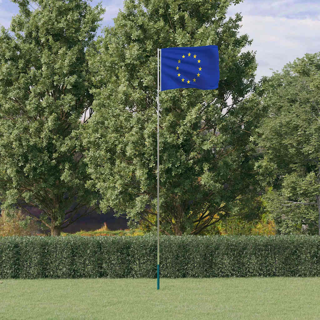 Vidaxl Flagge der Europäischen Union mit Mast, 5,55 m, Aluminium