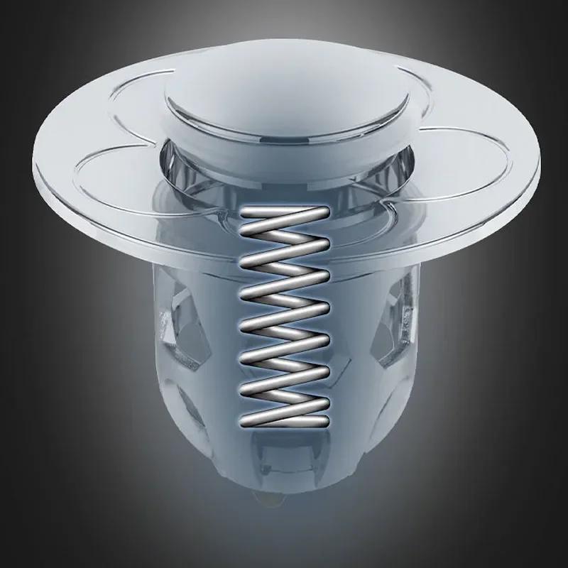 Drain Stopper Pop-Up Bounce Core Basin Drain Filter Valve Hair Catcher Shower Sink Strainer Bath Stopper Bathroom Drain Cover