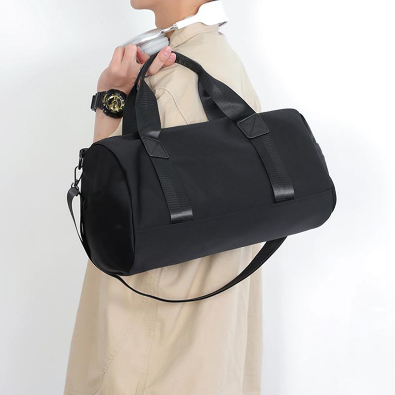 Borsa cilindrica casual semplice Borsa piccola per il fitness A tracolla obliqua Borsa da viaggio Borsa a mano versatile leggera unisex