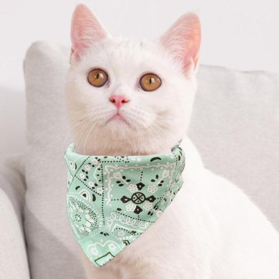 Dog Bandana Collar, Paisley Pattern Dog Bandana with D-Ring, No-Tie Adjustable Stylish Bandana Collar for Small Medium Large Dogs