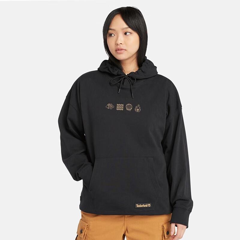 Timberland Men's Global Tree Logo Full-Zip Hoodie Black A6UM2-001