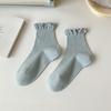 Ladies Spring and Summer Thin Pure Color Lace Sweet Lovely Everything Boneless Breathable Pile Socks