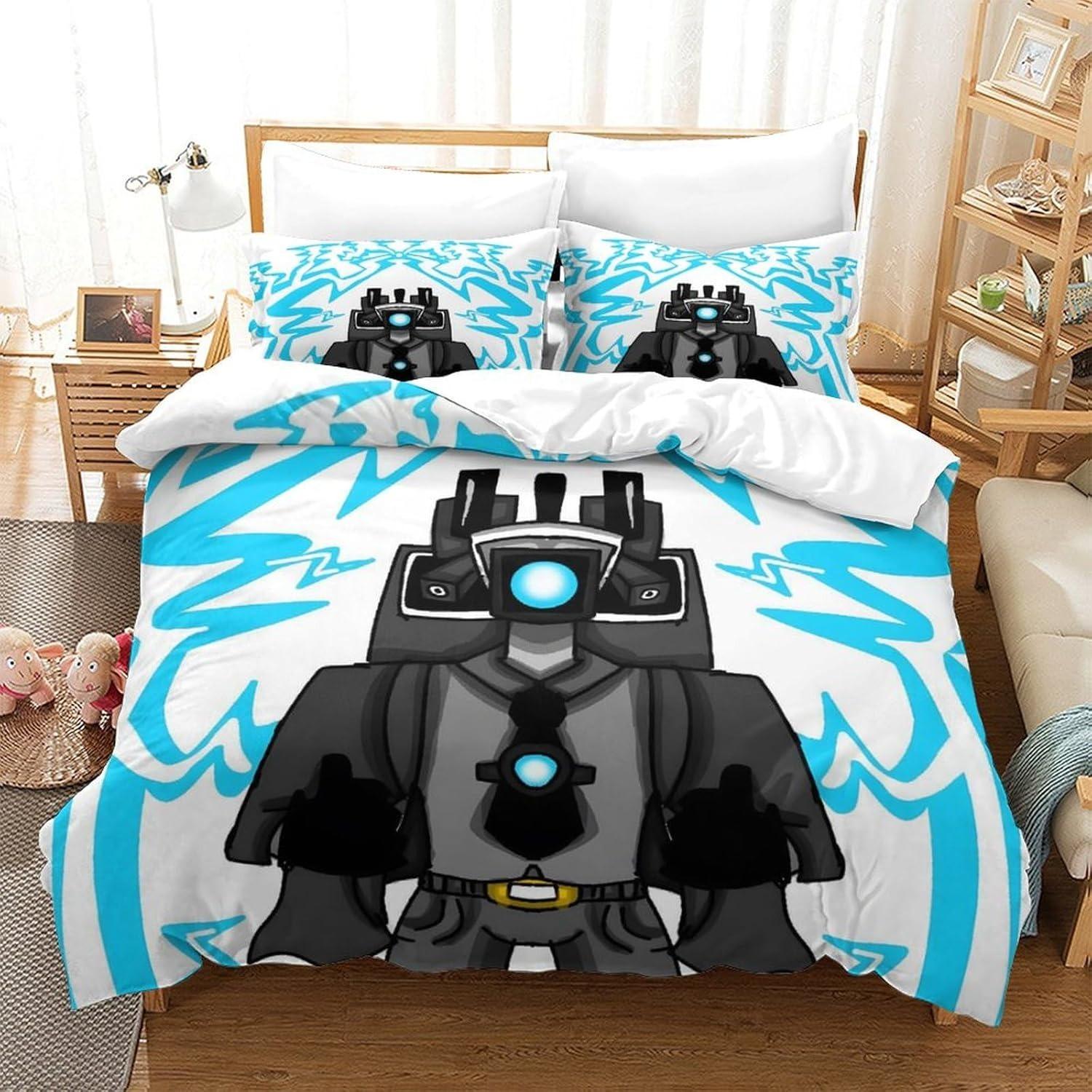 

Skibidi Toilet Cartoon Bedding Sets Exquisite Bed Supplies Set Duvet Cover Bed Comforter Set Bedding Set Children Birthday Gift 100x135cm
