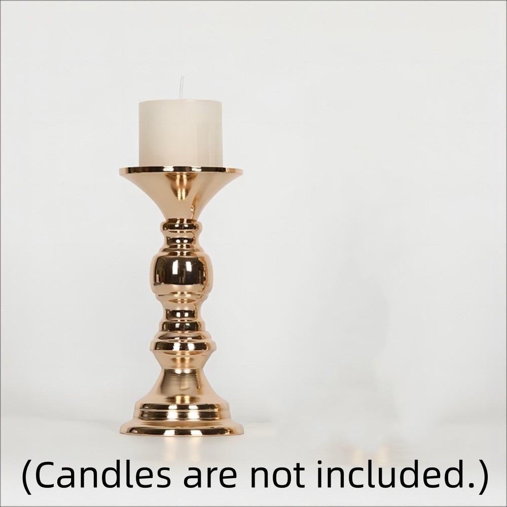1/2Pcs Pillar Tabletop Candle Holders Vintage Elegant Metal Candlestick Holder Wedding Centerpieces Decoration