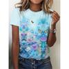 Comfortable Versatile Flower Print Short-sleeved Fashion Top Casual Simple T-Shirts Women’s