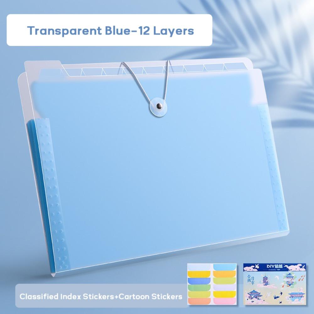 Test Paper Storage Organ Bag 4/8/12 Pockets File Organizer Portable A4 File Folder Student
