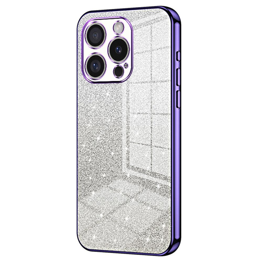 

Для iPhone 16 Pro Чехол Гальваническое покрытие Градиент Блестящий ТПУ Чехол для телефона Purple