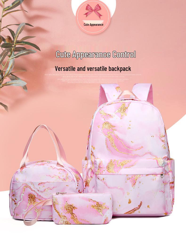 KPOP Dämonenjägerin Girlgroup Rucksack, Brotdose & Federmäppchen Set - Anime Schultasche & Bento Box Kombi