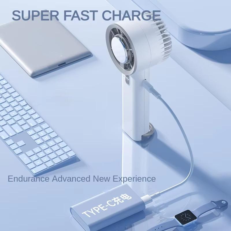 Handheld Ice Compress Fan USB Rechargeable Semiconductor Refrigeration Portable Small Charging Turbo Mini Fan Air Conditioner