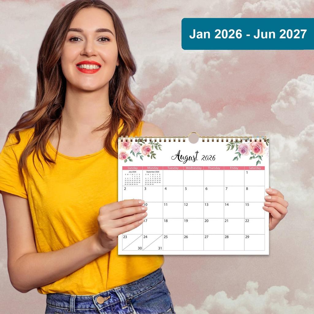 2026 Wall Calendar - 2026 Calendar Runs from January 2026 to December 2026, 8.5" x 11", Floral Calendar for Wall or Desk, Feminine Design for Office,