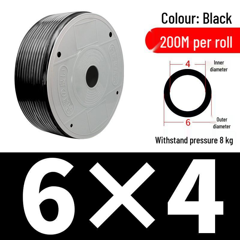 Pressure-Resistant Explosion-Proof PU Air Hose - Flexible, High-Pressure Air Pump Compressor Hose, Transparent Pneumatic, 6MM/12MM.