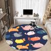1pc Cats Pattern Office Round Area Rug, Under Office Chairs Bedroom Living Room Home Decor, Room Deco