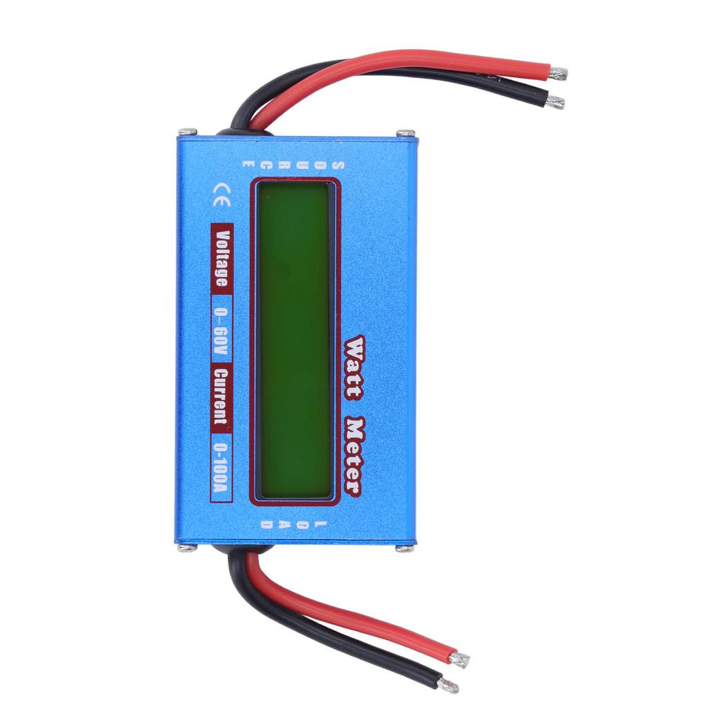 RC Watt Meter Precise Battery Power Analyzer RC Volt Amp Watt Tester with Digital LCD Screen for Solar System