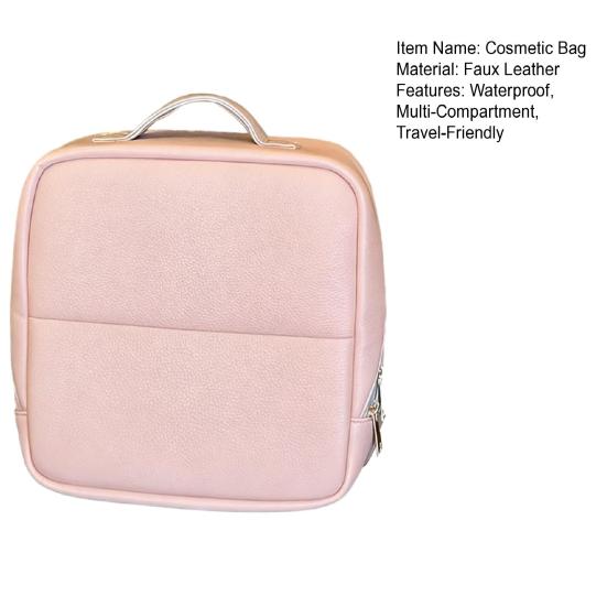 Standing Cosmetic Bag Stand-up Travel Makeup Bag Toiletry Organizer with Multiple Compartments for Women Vacation Business Trips Daily Use