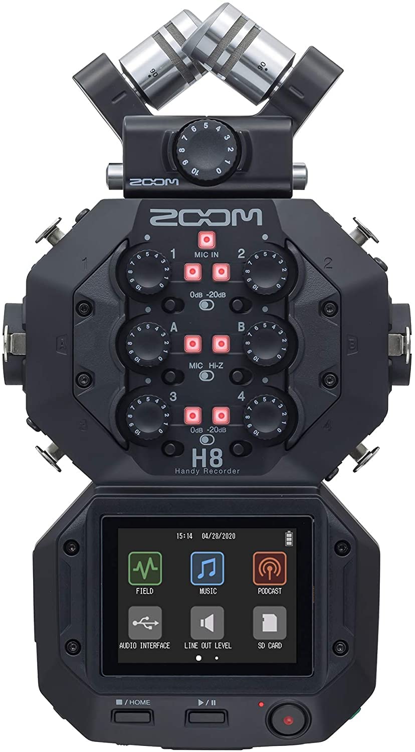 

ZOOM Handy Recorder Полевой рекордер для подкастов, 8-канальная музыкальная продукция [3-летняя расширенная гарантия производителя включена] H8